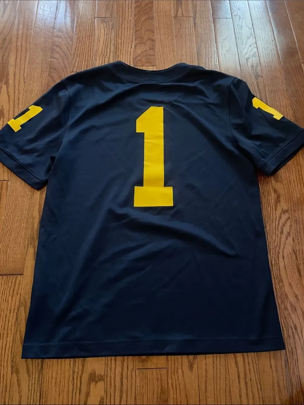 Jordan Michigan Wolverines Navy Blue Dri Fit Number 1 Jersey Sz S
